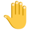 Raised Back of Hand emoji on Emojione